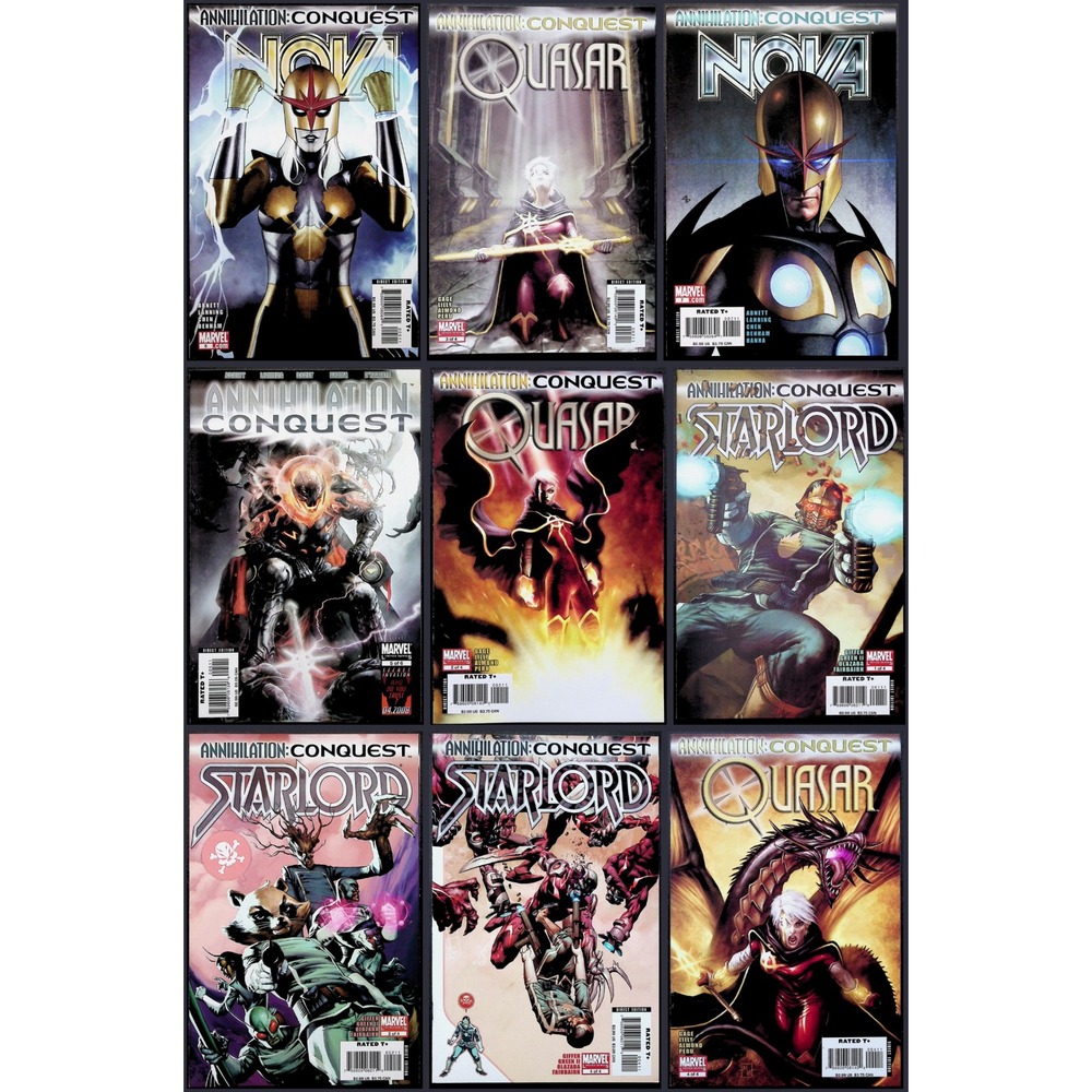 Annihilation Conquest 5 Nova 5 7 Starlord 1 2 4 Quasar‎ 9x Comic Lot VF+